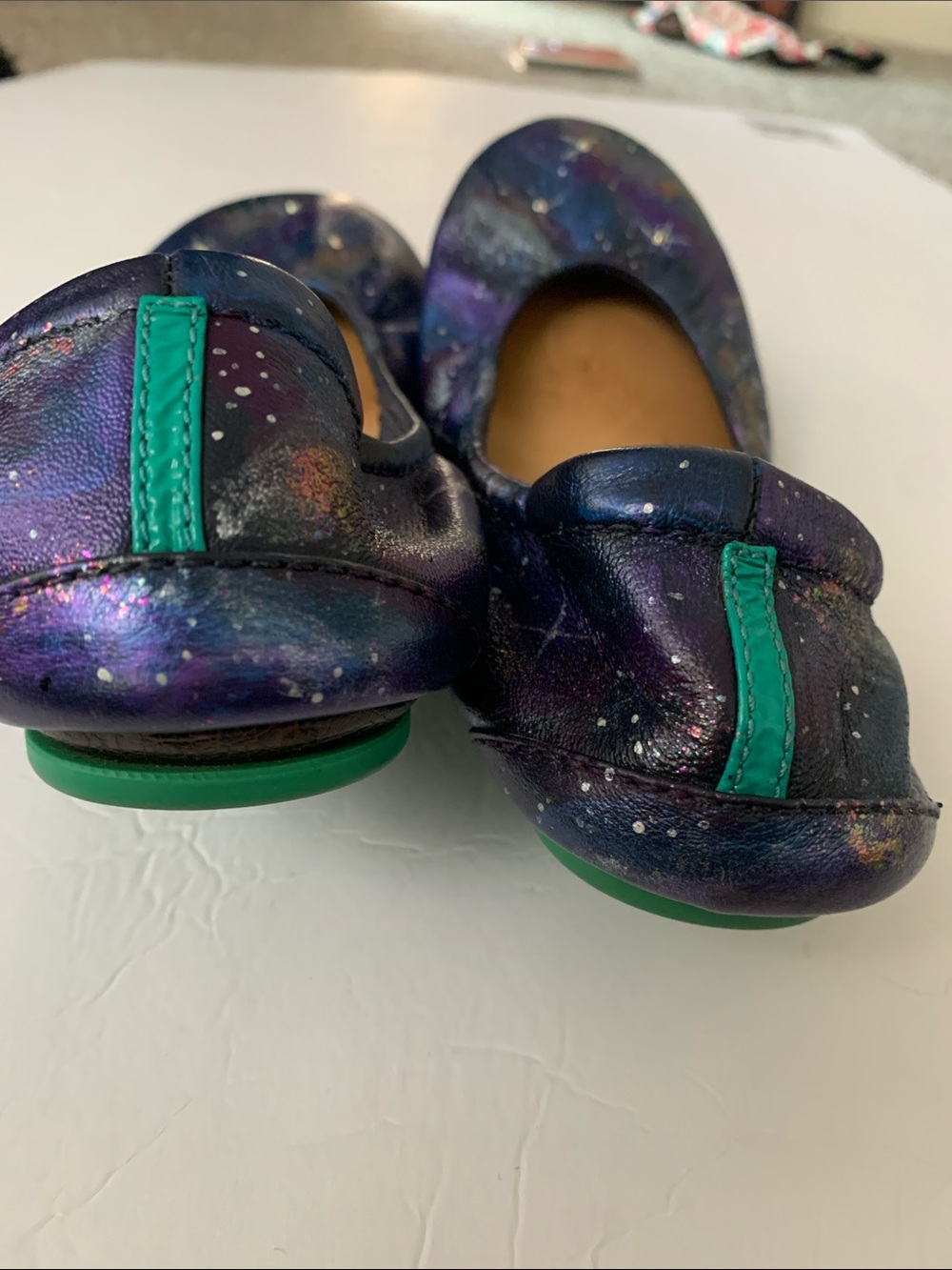 Tieks Hand-Painted Galaxy Ballet Flats - Purple, Blue & Teal Accents - Picture 3 of 8